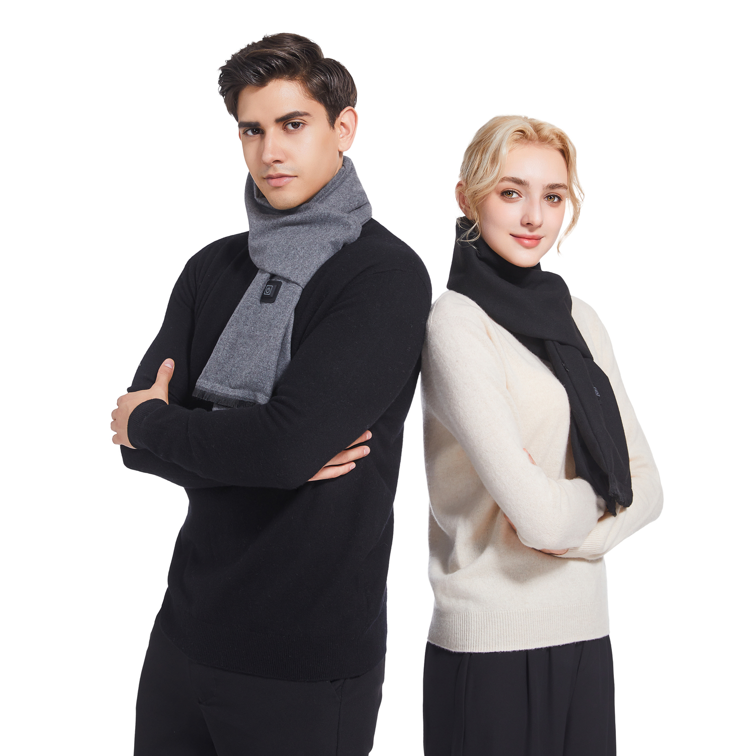 business heated scarf WJ001 black and gray