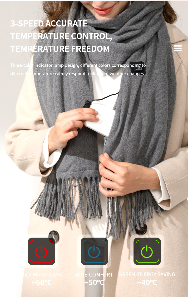 Smart heating scarf